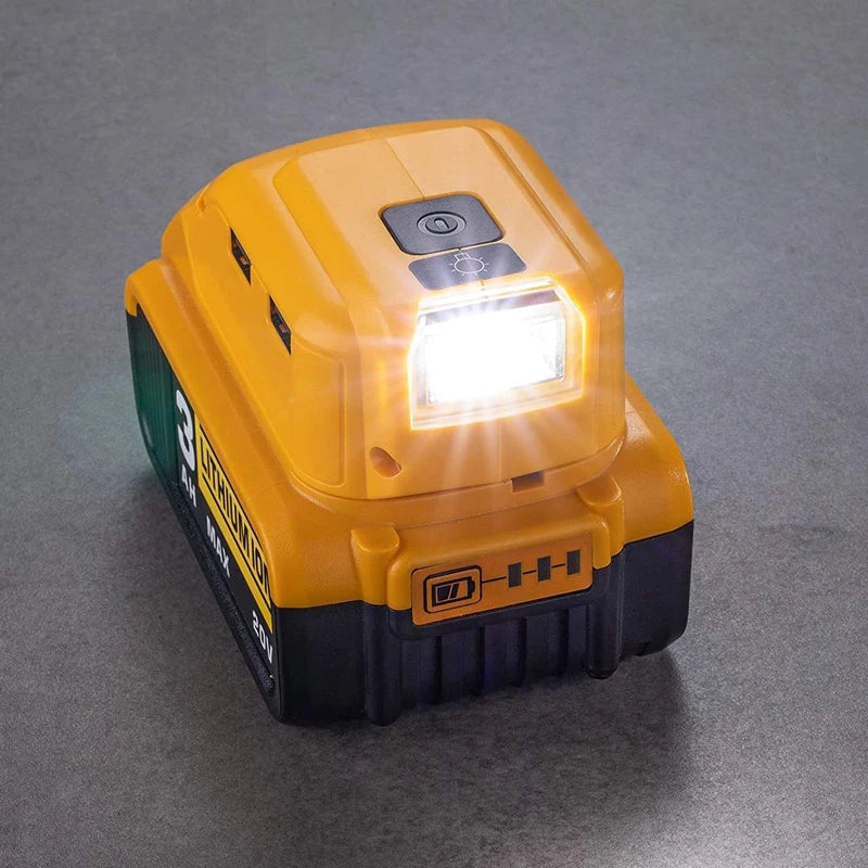 adaptateur USB et lampe torche pour batterie Dewalt