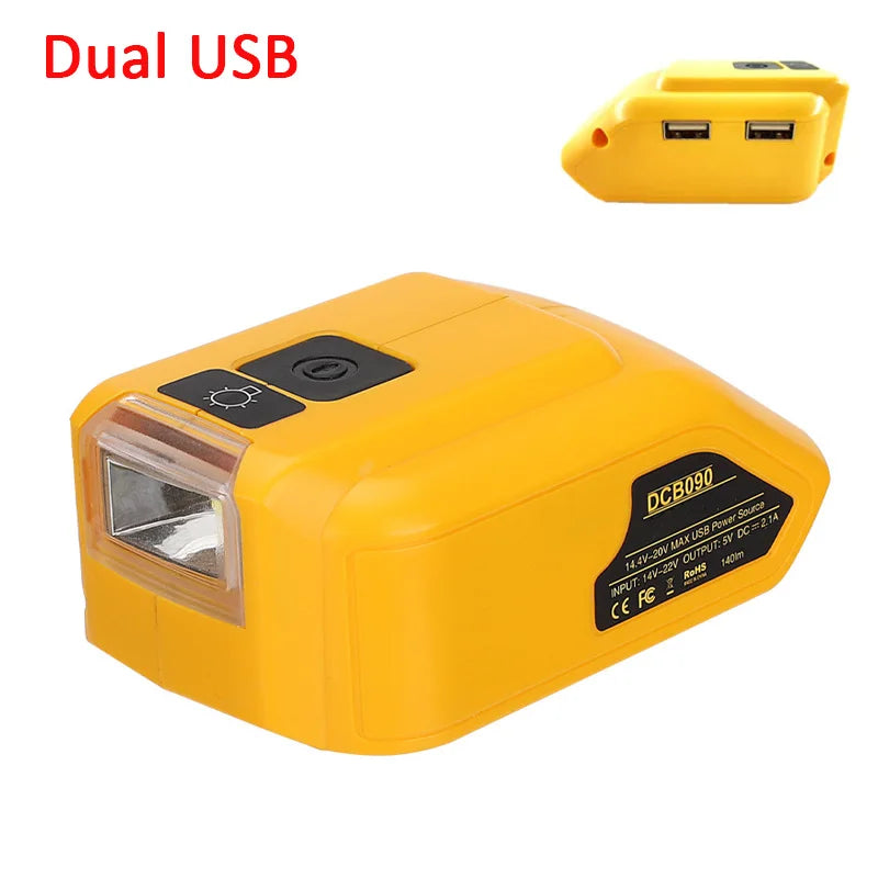 adaptateur USB et lampe torche pour batterie Dewalt