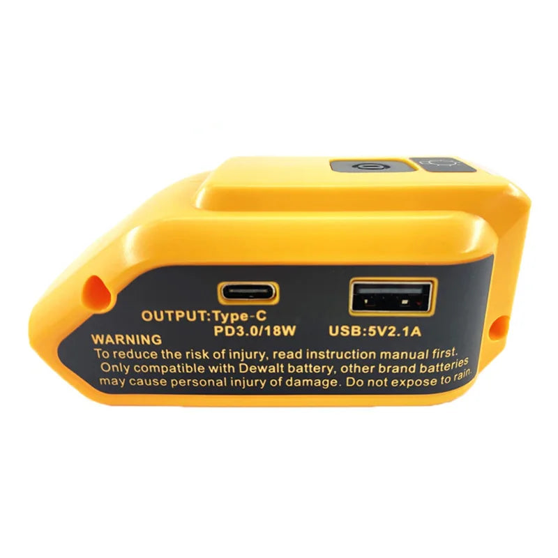 adaptateur USB et lampe torche pour batterie Dewalt